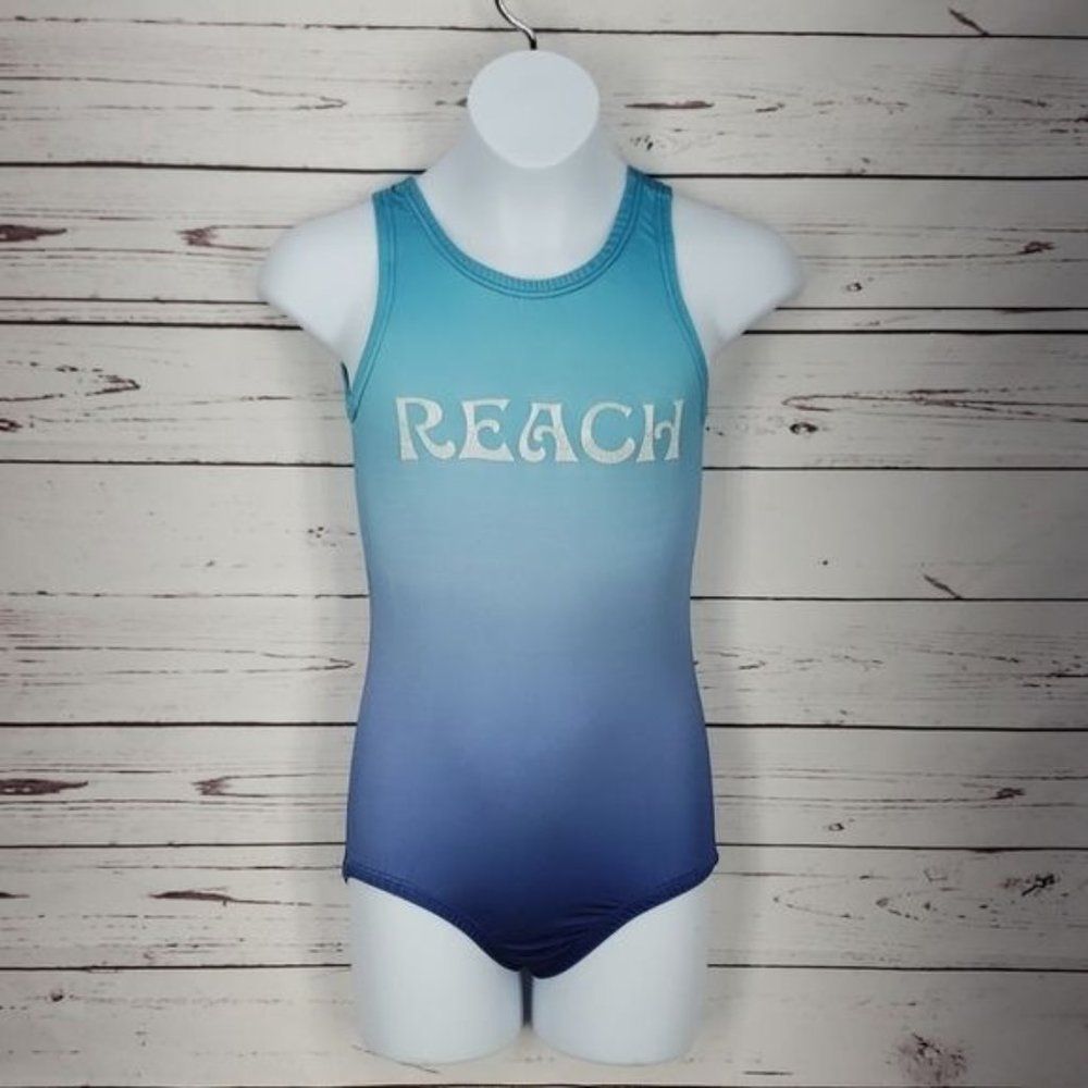 Garland Activewear Girls Blue Ombre Reach Gymnastics Leotard Size CL